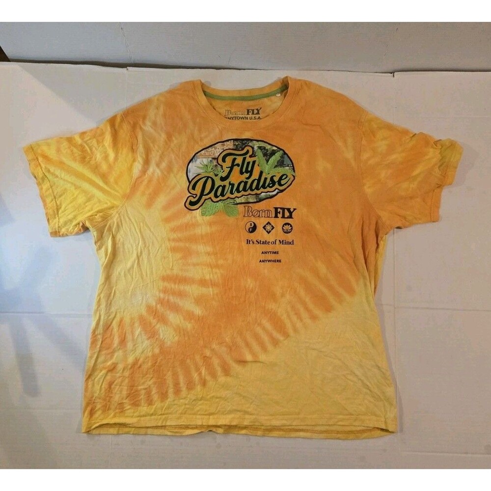 Born Fly Anytown USA Short Sleeve T-Shirt Fly Paradise Embroidered Men’s 3XL